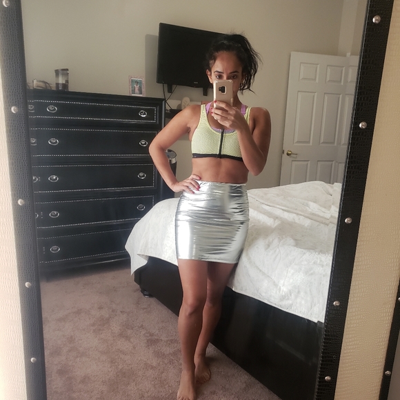 🌲🌲METALLIC ZIPPER SKIRT - Picture 5 of 5